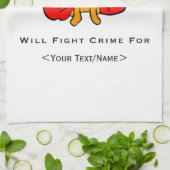 Super Cat Strijd Misdaad Voor<Your Text/Name> Theedoek (Gevouwen)