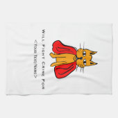 Super Cat Strijd Misdaad Voor<Your Text/Name> Theedoek (Horizontaal)