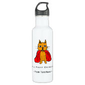Super Cat Strijd Misdaad Voor<Your Text/Name> Waterfles (Voorkant)