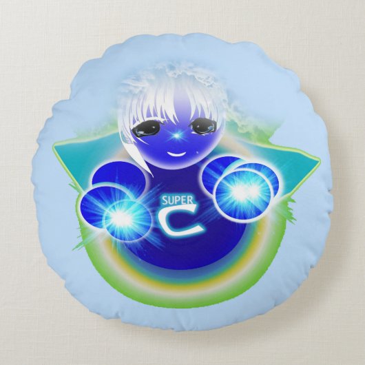 Super Celu, de genezings- en welzijnspop voor kind Rond Kussen (Voorkant)
