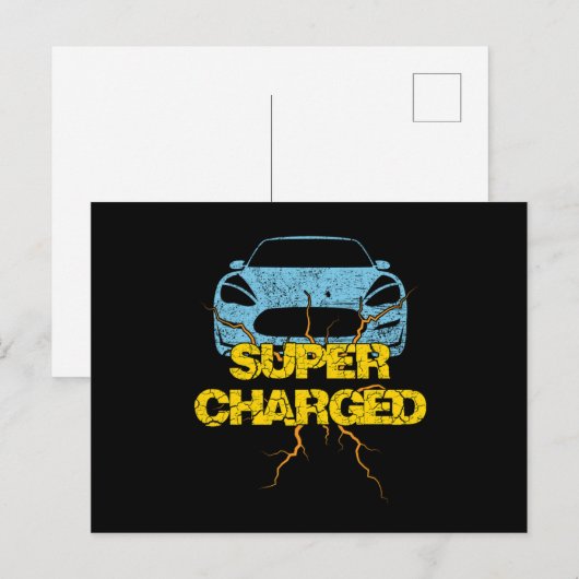 Super Charge Electric Car Automobile Vehicle Gift Briefkaart (Voorkant / Achterkant)