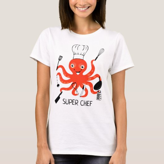 Super Chef Octopus T-shirt (Voorkant)