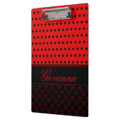 Super Chic Black en Red Polka Dots, aangepaste naa Klembord (Links)