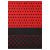 Super Chic Black en Red Polka Dots, aangepaste naa Klembord (Achterkant)
