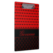 Super Chic Black en Red Polka Dots, aangepaste naa Klembord (Rechts)