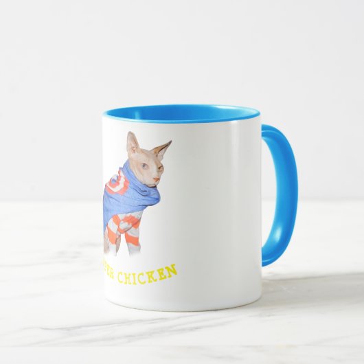 SUPER CHICKEN Coffee Mok 2 maten (Voorkant rechts)