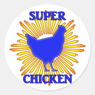 Super Chicken Ronde Sticker