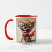 Super Chihuahua, de held hond. Mok (Links)