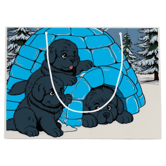 Super Chill Newfoundland puppy Groot Cadeauzakje (Voorkant)