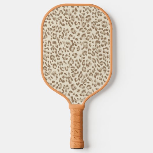 Super Chique Beige Luipaardprint Pickleball Paddle (Voorkant)
