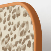 Super Chique Beige Luipaardprint Pickleball Paddle (Links Detail)