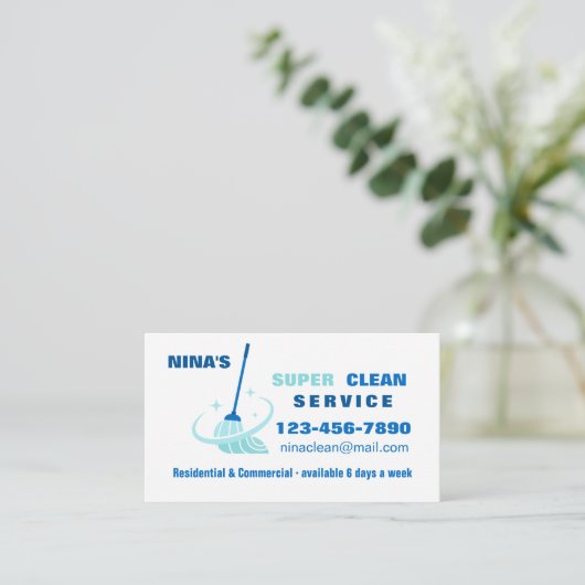 Super Clean Cleaning Services-Visitekaartje Visitekaartje (Staand voorkant)