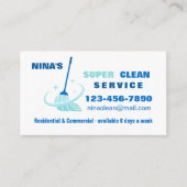 Super Clean Cleaning Services-Visitekaartje Visitekaartje (Voorkant)