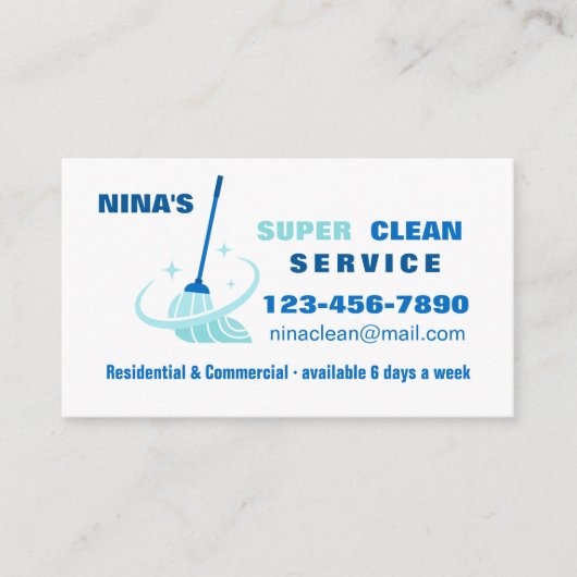 Super Clean Cleaning Services-Visitekaartje Visitekaartje (Voorkant)