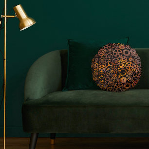 Super Colorful Rusty Gears Steampunk Rond Kussen