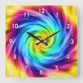 Super Colorful Whirlpool Vierkante Klok (Voorkant)