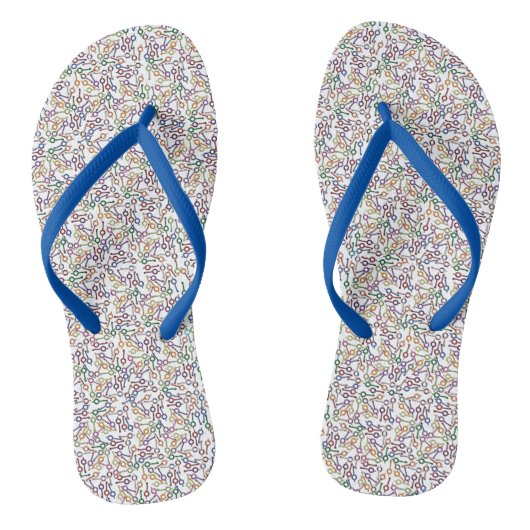 Super Cool 10.000 dun blauwe lijnhandboeien Teenslippers (Voetbed)
