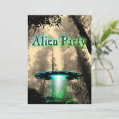 Super Cool Alien & UFO Party nodigt uit Kaart (Staand voorkant)