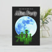 Super Cool Alien & UFO Party nodigt uit Kaart (Staand voorkant)