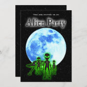 Super Cool Alien & UFO Party nodigt uit Kaart (Voorkant / Achterkant)
