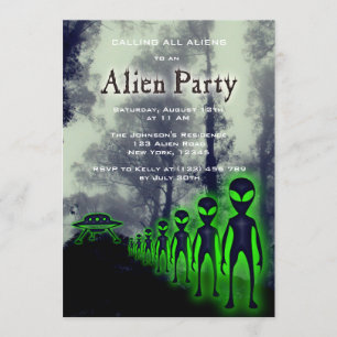 Super Cool Alien & UFO Party nodigt uit Kaart