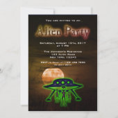 Super Cool Alien & UFO Party nodigt uit Kaart (Voorkant)