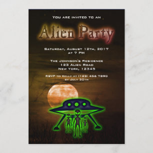 Super Cool Alien & UFO Party nodigt uit Kaart