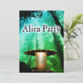 Super Cool Alien & UFO Party nodigt uit Kaart (Staand voorkant)