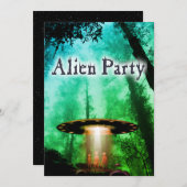 Super Cool Alien & UFO Party nodigt uit Kaart (Voorkant / Achterkant)