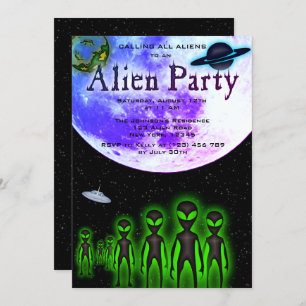 Super Cool Alien & UFO Party nodigt uit Kaart