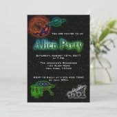 Super Cool Alien & UFO Party nodigt uit Kaart (Staand voorkant)