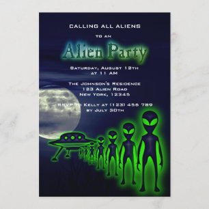 Super Cool Alien & UFO Party nodigt uit Kaart