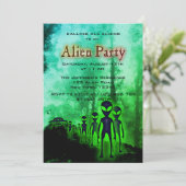 Super Cool Alien & UFO Party Uitnodigen Kaart (Staand voorkant)