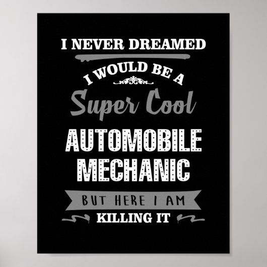 Super Cool Automobile Mechanic Poster (Voorkant)