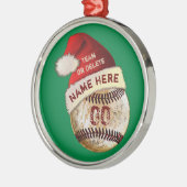 Super Cool Baseball Player-versieringen, op maat g Metalen Ornament (Links)