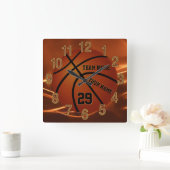 Super Cool Basketball Senior Gift Ideeën JOUW TEKS Vierkante Klok (Huis)