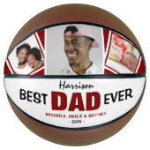 Super Cool 'BEST DAD EVER' Foto en naam Basketbal (Voorkant)
