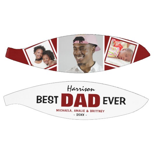 Super Cool 'BEST DAD EVER' Foto en naam Basketbal (Panelen)