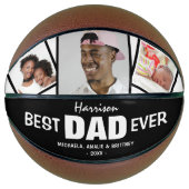 Super Cool 'BEST DAD EVER' Foto en naam Basketbal (Voorkant)
