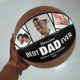 Super Cool 'BESTE PAPA Ooit' Foto en Naam Basketbal