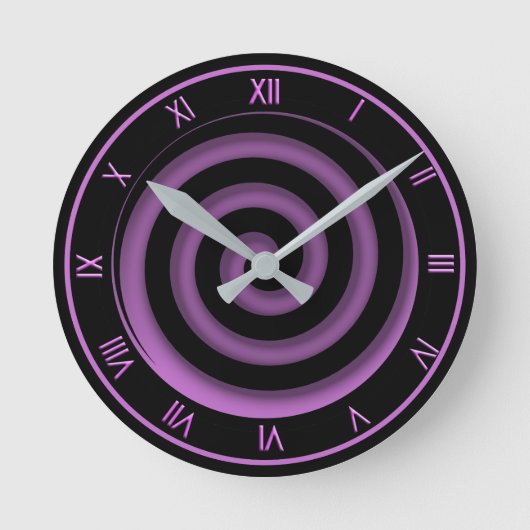 Super Cool Black en Orchid Spiral Wall Clock Ronde Klok (Voorkant)