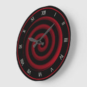 Super Cool Black en Red Spiral Wall Clock Grote Klok (Hoek)