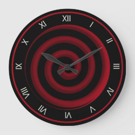 Super Cool Black en Red Spiral Wall Clock Grote Klok