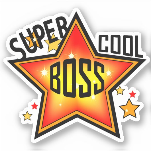 Super Cool Boss Sticker (Voorkant)