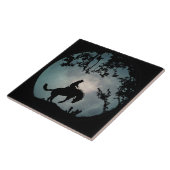 Super Cool Bucking Horse and Moon Tegeltje (Zijkant)