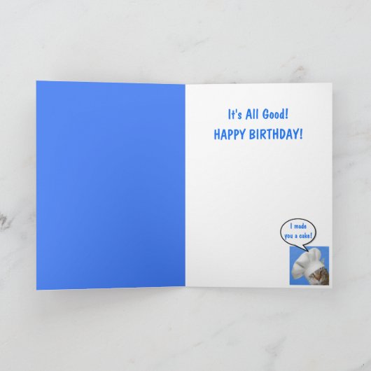 Super Cool Cat Birthday Kaart (Binnen)