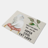 Super Cool Cat Lady Hip Typografie Persian Cat Deurmat (Schuin)