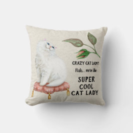 Super Cool Cat Lady Hip Typografie Persian Cat Kussen