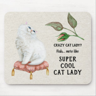 Super Cool Cat Lady Hip Typografie Persian Cat Muismat