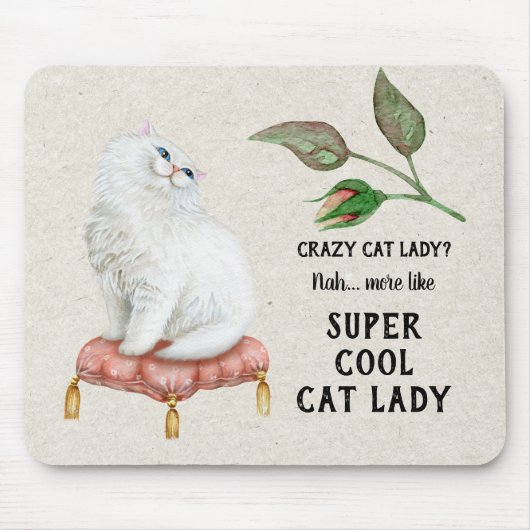 Super Cool Cat Lady Hip Typografie Persian Cat Muismat (Voorkant)